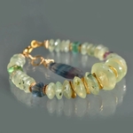 Bracelet préhnite naturelle et fluorite naturelle or 14K-3