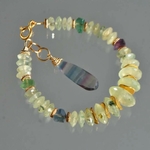 Bracelet préhnite naturelle et fluorite naturelle or 14K-5