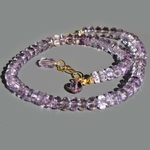 collier amethyste rose grosse rondelle taillées facettes -6(1)