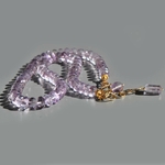 collier amethyste rose grosse rondelle taillées facettes -4