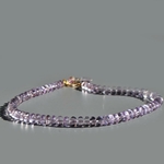 collier amethyste rose grosse rondelle taillées facettes