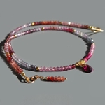 CXollier spinelle facette pendentif grenat rose-5