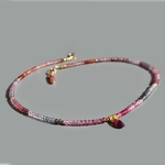 CXollier spinelle facette pendentif grenat rose