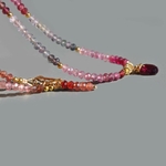 CXollier spinelle facette pendentif grenat rose-8