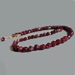 Collier de grenat rouge Pyrope perle or