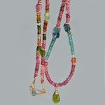 collier pendentif Tourmaline multicolore - Gold filled