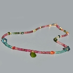 collier pendentif Tourmaline multicolore - Gold filled-6