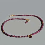 collier tourmaline rose goutte grenat -4