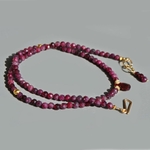 collier tourmaline rose goutte grenat -8