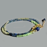 Collier Saphir bleu grenat vert -3