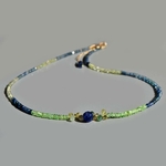 Collier Saphir bleu grenat vert -2