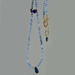collier aigue marine Saphir Cyanite bleue-5