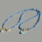 Collier pendentif aigue marine pierre taillée-4