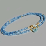 Collier pendentif aigue marine pierre taillée-5