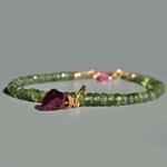 Bracelet saphir vert grenat rhodolite-1