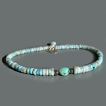 Collier larimar Pierre brute turquoise nevada