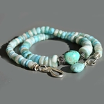 Collier larimar Pierre brute turquoise nevada-6