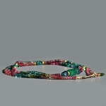 Collier Emeraude Tourmaline multicolore apatite bleue-4
