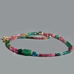 Nouveau projeCollier Emeraude Tourmaline multicolore apatite bleue-3t