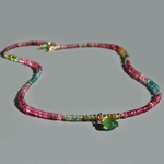 Collier pendentif tourmaline multicolore rose bleue verte-5(1)