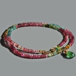 Collier pendentif tourmaline multicolore rose bleue verte-8