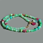 Collier Chrysoprase amazonite saphir rose-3