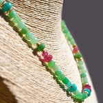 Collier Chrysoprase amazonite saphir rose-7