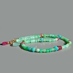 Collier Chrysoprase amazonite saphir rose