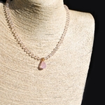 collier quartz rose pendentif Morganite-B(1)