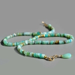 Collier heishi oplae bleue du Pérou Or-6(1)