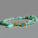 Collier heishi oplae bleue du Pérou Or-6