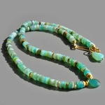 Collier heishi oplae bleue du Pérou Or-7