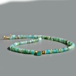 Collier heishi oplae bleue du Pérou Or