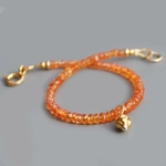 Bracelet fin en saphirs Padparadscha orange-5