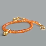 Bracelet fin en saphirs Padparadscha orange-2