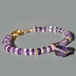 Bracelet Améthyste rose et violette pierre naturelle-2