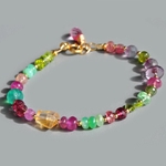 Bracelet pierres rose verte jaune saphir-2