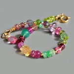 Bracelet pierres rose verte jaune saphir-5