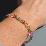 Bracelet pierres rose verte jaune saphir-9