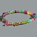 Bracelet pierres rose verte jaune saphir-4