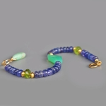 Bracelet Chrysoprase et Tanzanite pierre naturelle Or14K-6