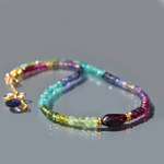 collier multi pierre bleue vertes