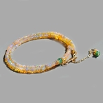 Collier Opale Welo Éthiopienne et Émeraude de Zambie Or 14K(3)