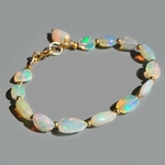 Bracelet opalz welo blanche perle nugget ovale