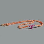 collier court pierre de soleil goutte de Saphir rose(2)