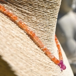 collier court pierre de soleil goutte de Saphir rose(4)