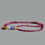 Collier Tourmaline rose Tanzanite brute Or(3)