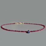 Collier Tourmaline rose Tanzanite brute Or(1)