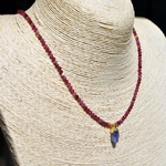 Collier Tourmaline rose Tanzanite brute Or(5)