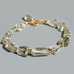 Bracelet pierre taillée en Prasiolite OR14K(1)
